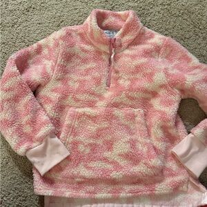 Cozy Pink Camo Kids Fleece Pullover